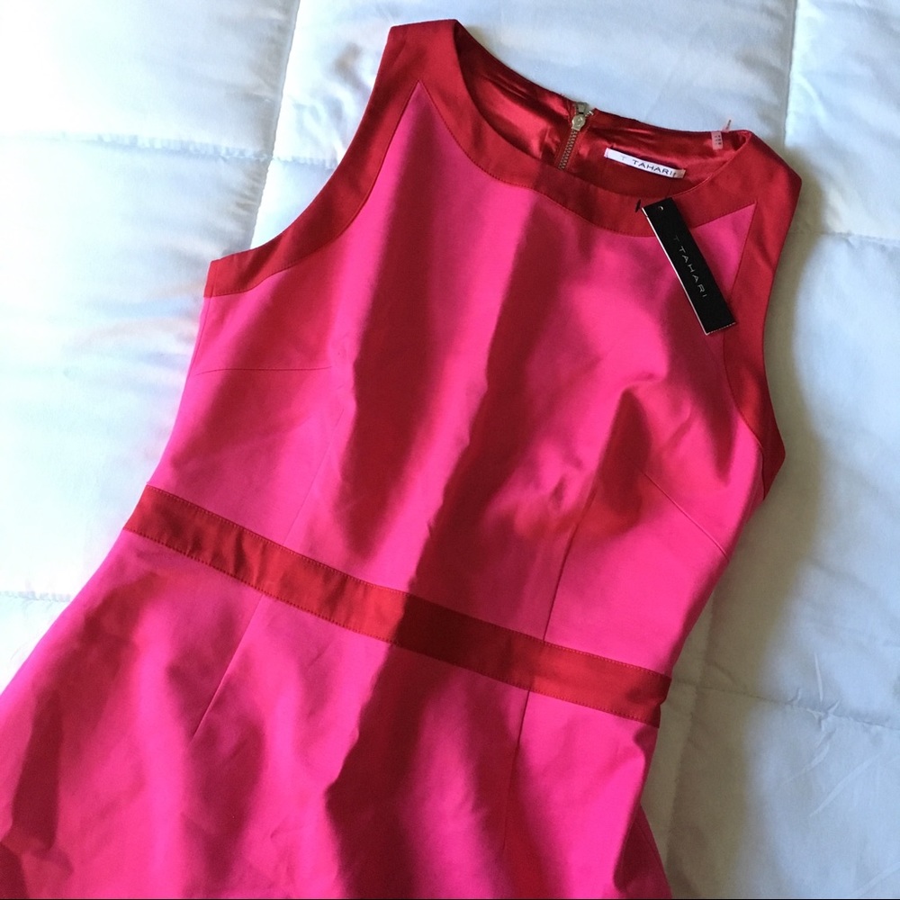 ⚫️‼️BLACK FRI SALE NWT T Tahari Pink & Red Dress